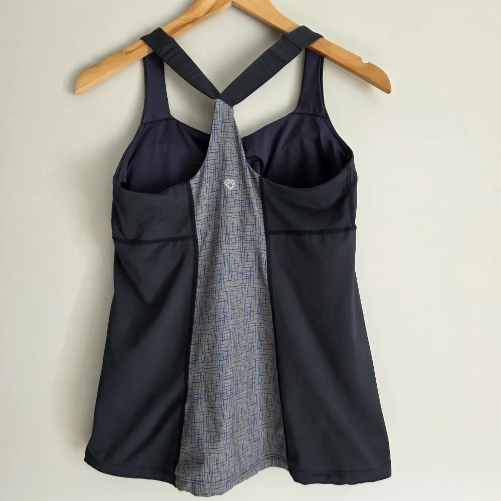 Athletic Athleisure Yoga Top Blue Grey Size Large - Picture 9 of 14